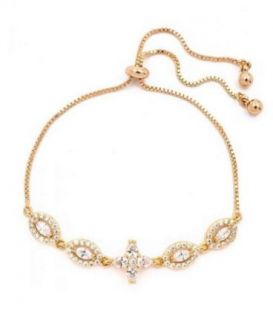 Браслет лимонна позолота, ланцюжок візантійське плетіння з підвісками