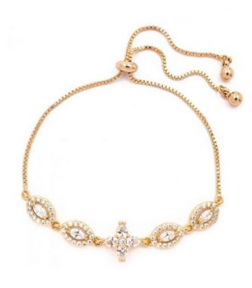 Браслет лимонная позолота, цепочка византийское плетение с подвесками