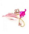 Брошка "Квіточка" рожеві стрази