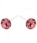 Сережки-гвоздики з фіолетовим цирконом пластик