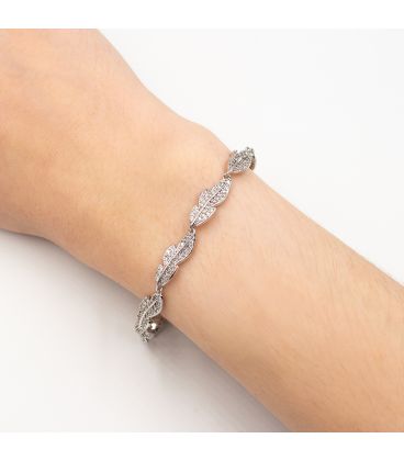 Браслет родій «Листики» (0,6/16-18 см)