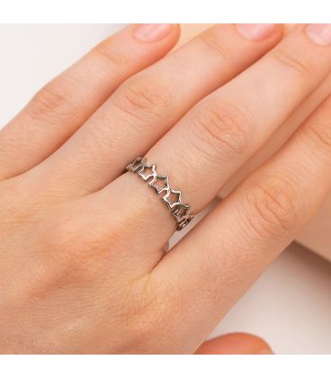 Кільце (родій) Зірочки (сталь)