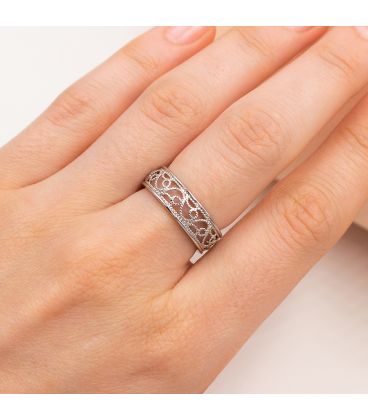 Кольцо Xuping Ажурное родий медицинская сталь