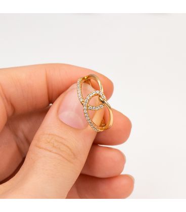 Кільце "Петля" лимонна позолота (Медичне золото)