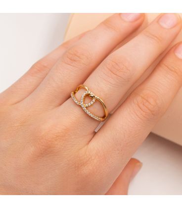 Кільце "Петля" лимонна позолота (Медичне золото)