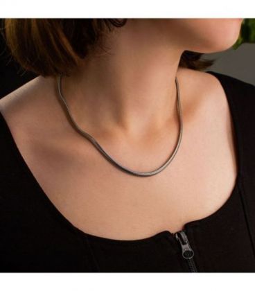 Цепочка-плетение «Змейка» 0,4*46 см родий