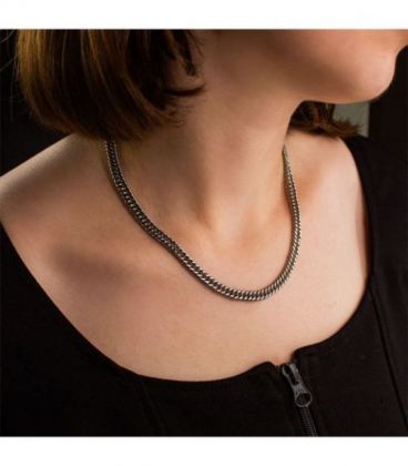 Ланцюжок-плетіння «Подвійне панцирне» 0,6*45 см родій