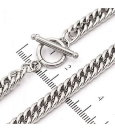 Ланцюжок-плетіння «Подвійне панцирне із вставкою коло на паличці» 0,6*45 см родій