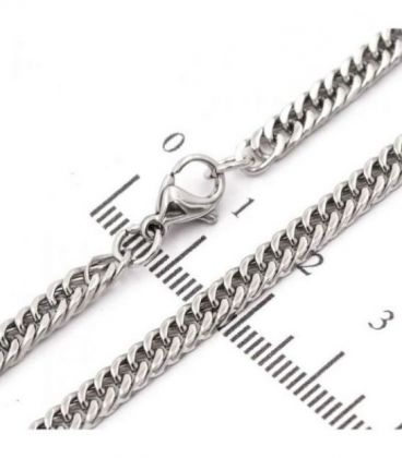 Цепочка-плетение «Двойное панцирное» 0,4*45 см родий