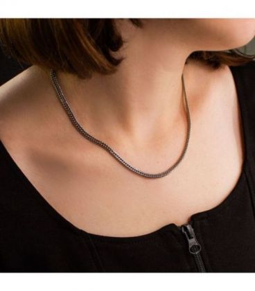 Цепочка-плетение «Двойное панцирное» 0,4*45 см родий