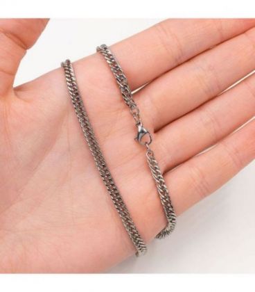 Цепочка-плетение «Двойное панцирное» 0,4*45 см родий