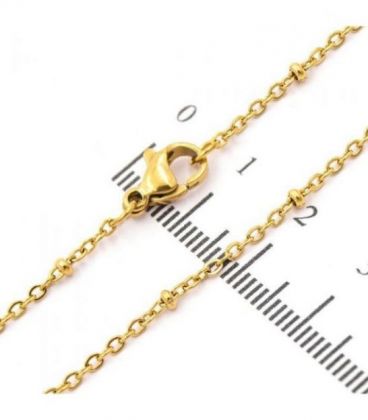 Цепочка-плетение «Якорное с шариками» лимонная позолота 14к 0,15*45 см