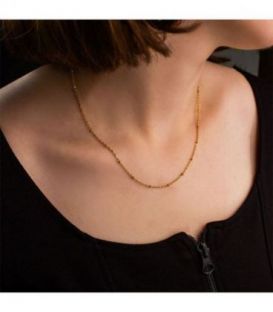 Ланцюжок-плетіння «Якірне з кульками» лимонна позолота 14к 0,15*45 см