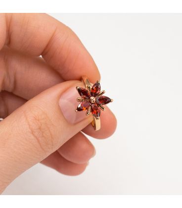 Кільце позолота Червона квітка