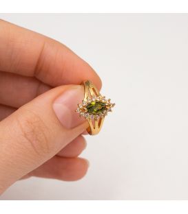 Кільце Xuping лимонна позолота "Овальний камінь"