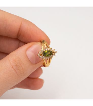 Кільце Xuping лимонна позолота "Овальний камінь"