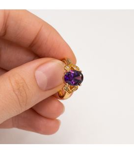 Кільце лимонна позолота "Овальний камінь"