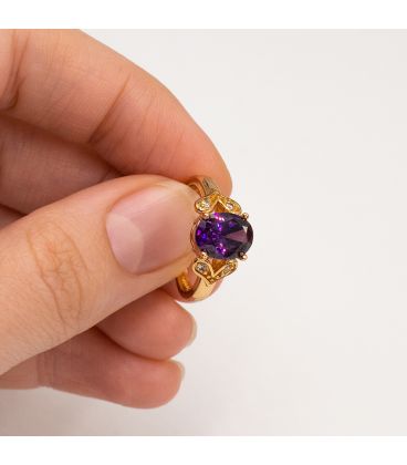 Кільце лимонна позолота "Овальний камінь"