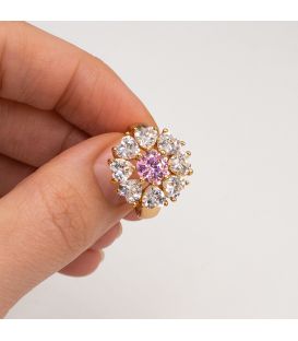 Кільце лимонна позолота "Кругла квітка" 16 розмір