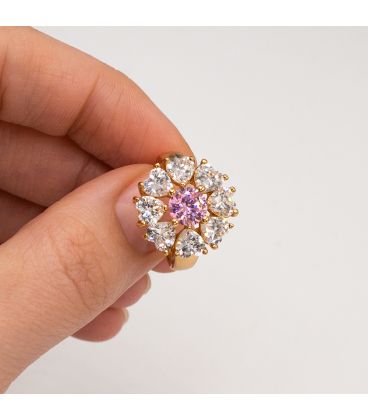 Кільце лимонна позолота "Кругла квітка" 16 розмір