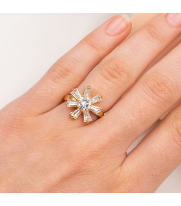 Кільце лимонна позолота «Квіточка»