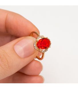 Кільце лимонна позолота "Овальний камінь"