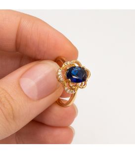 Кільце лимонна позолота "Овальний камінь"