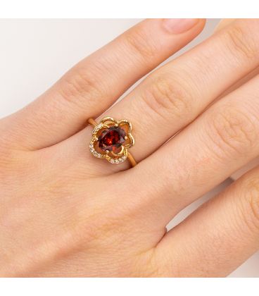 Кільце лимонна позолота "Овальний камінь"