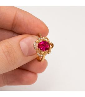 Кільце лимонна позолота "Овальний камінь"