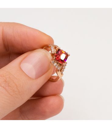 Кільце лимонна позолота "Камінь ромб"