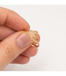 Кольцо позолота "Листок"