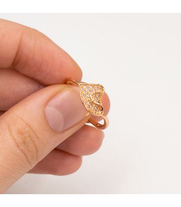 Кольцо позолота "Листок"