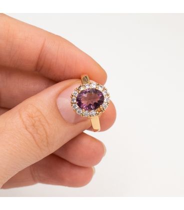 Кольцо лимонная позолота "Овальный камень"