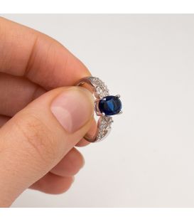 Кольцо родий "Овальный камень"