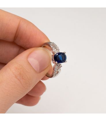 Кольцо родий "Овальный камень"