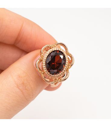 Кільце позолота "Перстень – червоний камінь"