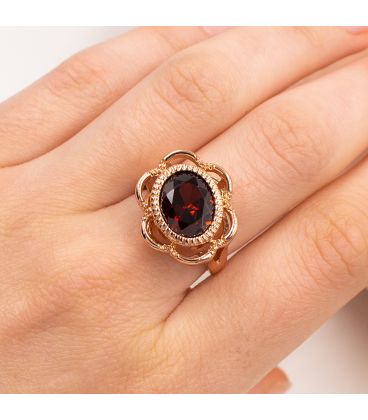 Кільце позолота "Перстень – червоний камінь"
