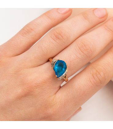 Кільце позолота Крапля-камінь