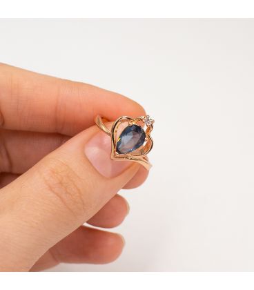 Кільце позолота Крапля-камінь