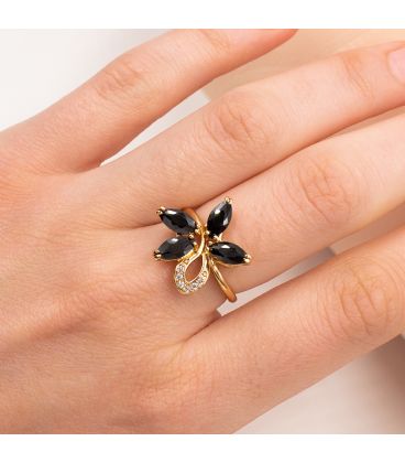 Кільце лимонна позолота "Квітка"