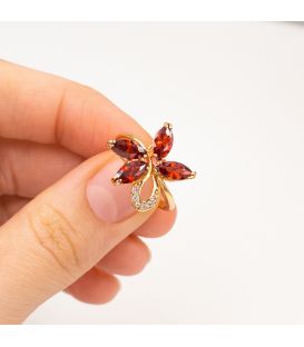 Кольцо лимонная позолота "Цветок"