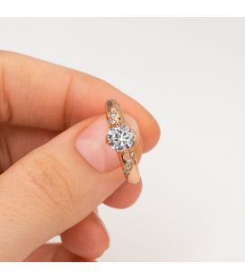 Кільце - позолота, камінь 0,6 см