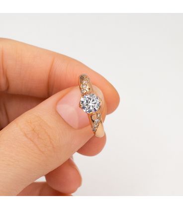 Кільце - позолота, камінь 0,6 см