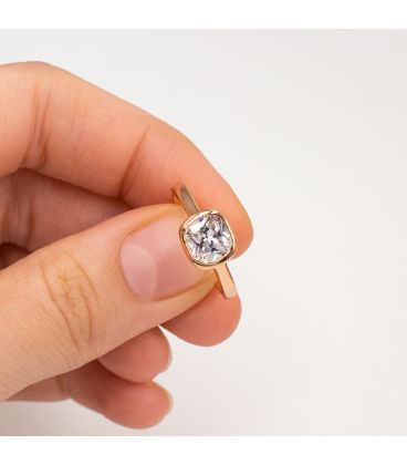 Кільце позолота "Квадратний камінь" (Медичне золото)