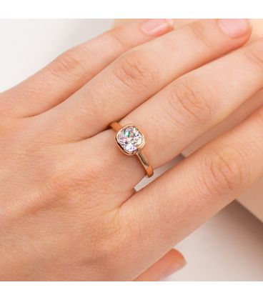 Кольцо позолота "Квадратный камень" (Медицинское золото)