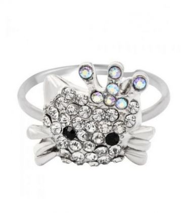 Кільце «Мордочка кота» із вставкою стрази