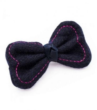 Заколка вязанный бант фиолетовая