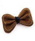 Шпилька в'язаний бант коричнева