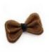 Заколка вязанный бант коричневая
