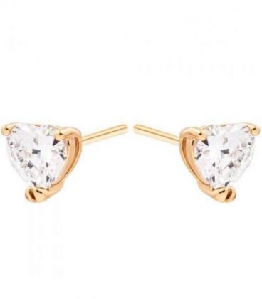 Сережки-гвоздики «Маленькі серця» лимонна позолота